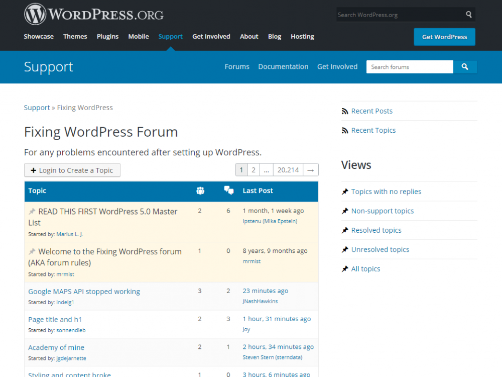 Fixing WordPress Support Forums
